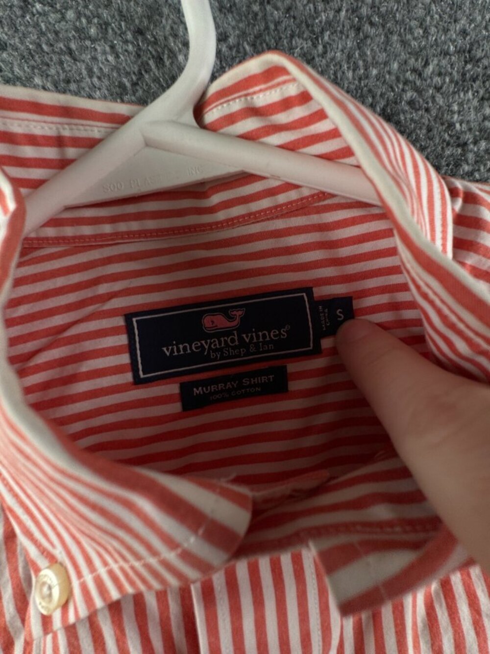 Vineyard Vines Murray Shirt Men Small Orange Striped Long Sleeve Button Preppy - Picture 8 of 12